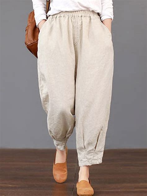 loose cotton pants for ladies